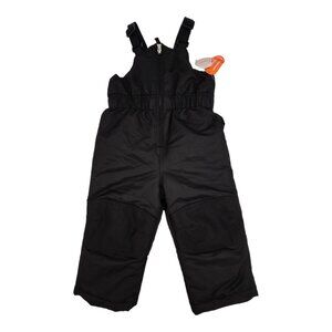Wonder Nation Toddler Snow Bibs 2T Black Reinforced Knees Durable Fabric NWT